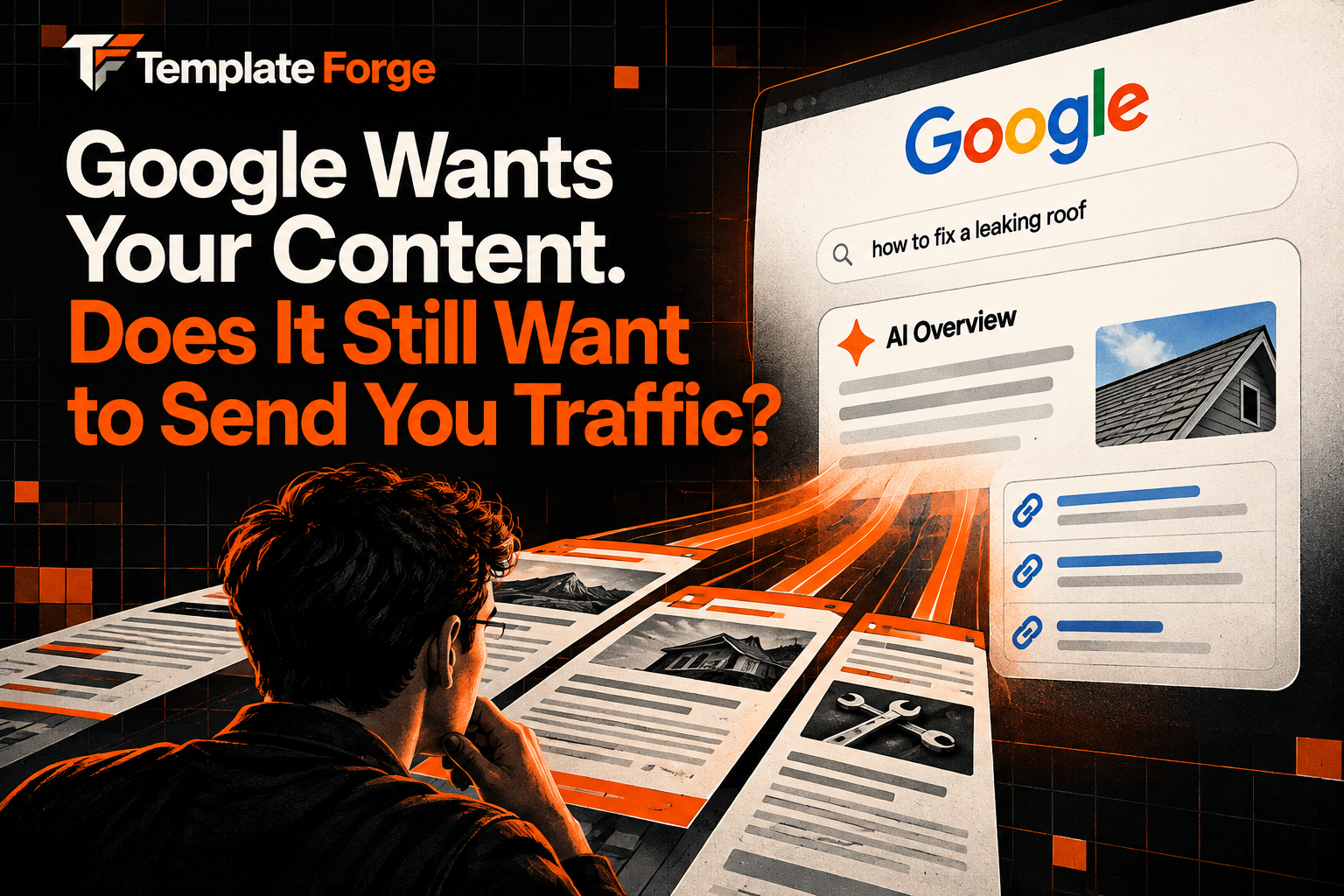 Template Forge article examining Google AI Search, website traffic, citations, and the changing purpose of SEO.