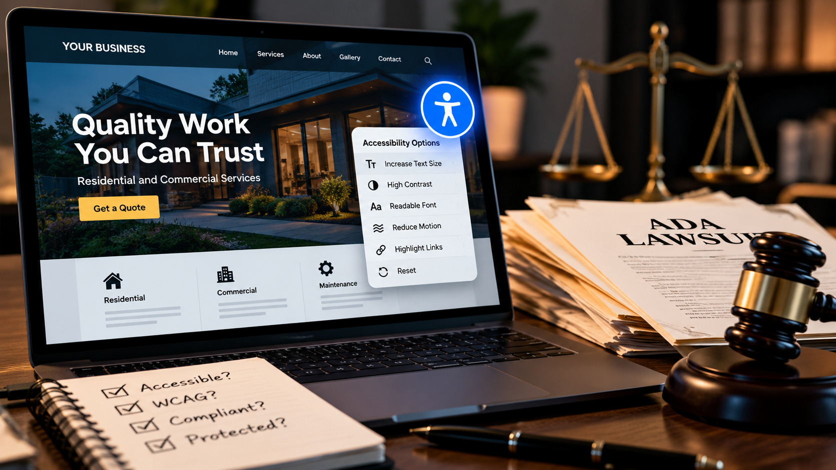 Template Forge article examining accessibility widgets, ADA website lawsuits, WCAG claims, and the difference between an overlay and an accessible website.