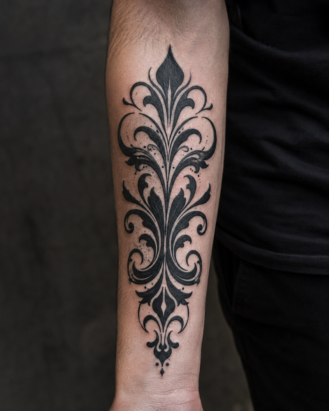Blackwork ornamental tattoo