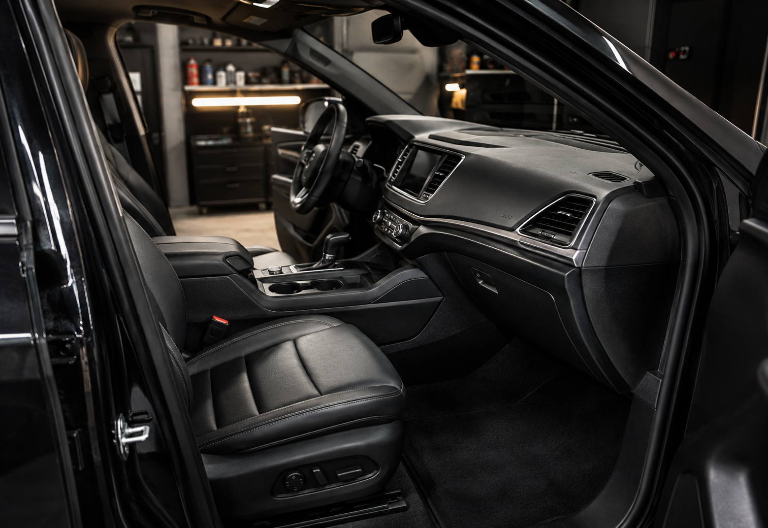 Clean detailed vehicle interior
