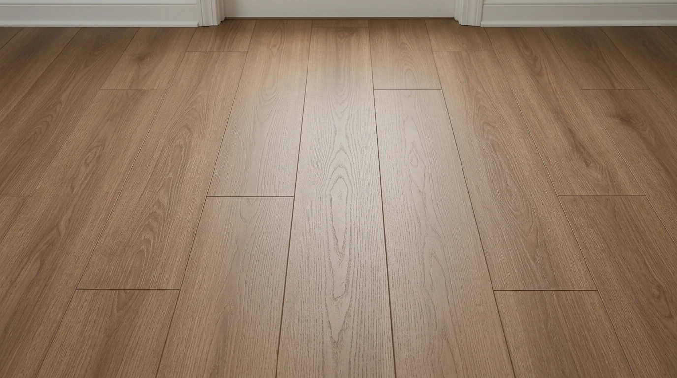 Close view of laminate flooring material
