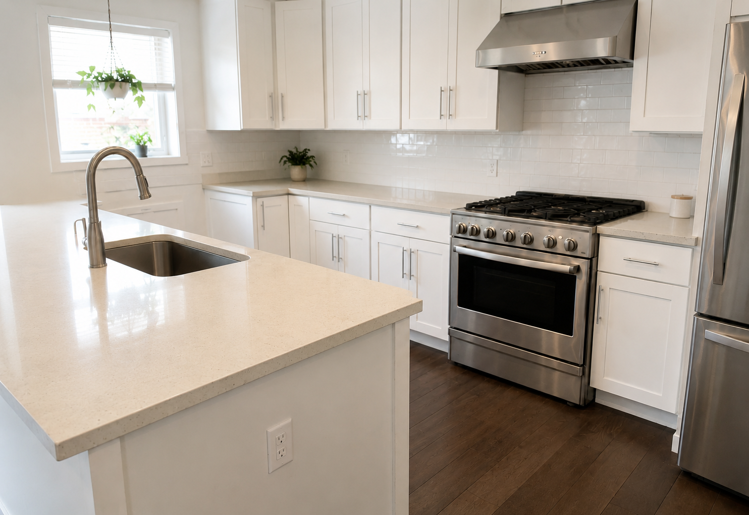 Clean kitchen after professional cleaning
