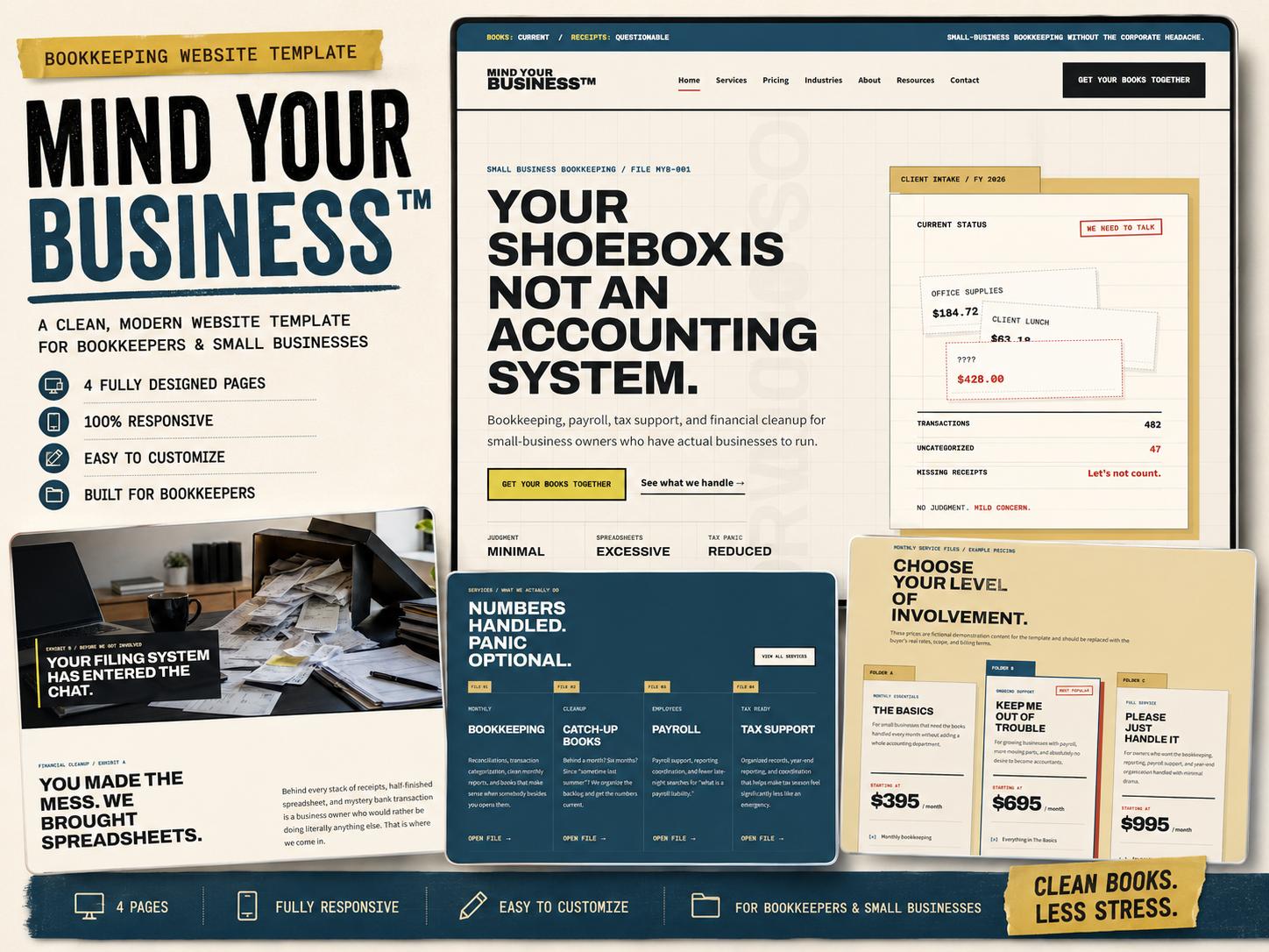 Preview of MIND YOUR BUSINESS™ — Bookkeeping & Accounting Website Template