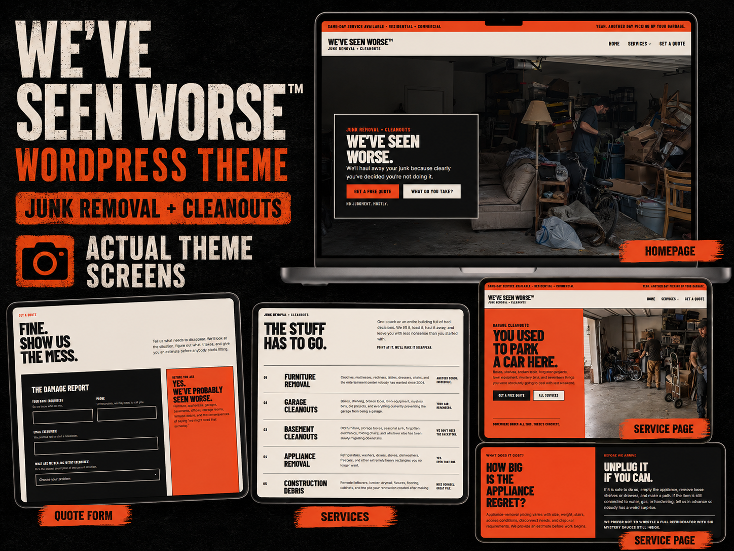 Preview of WE’VE SEEN WORSE™ — Junk Removal & Cleanouts WordPress Theme