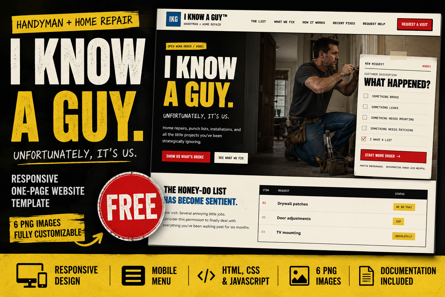 Preview of I KNOW A GUY™ — Handyman & Home Repair Website Template