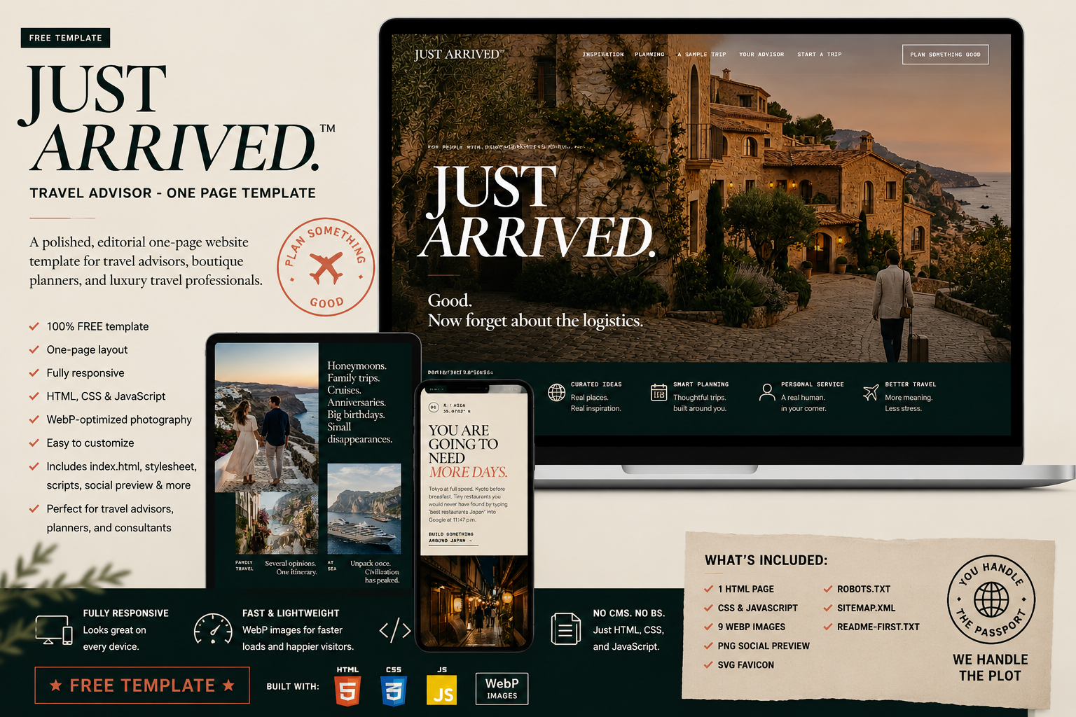 Preview of JUST ARRIVED™ Website Template