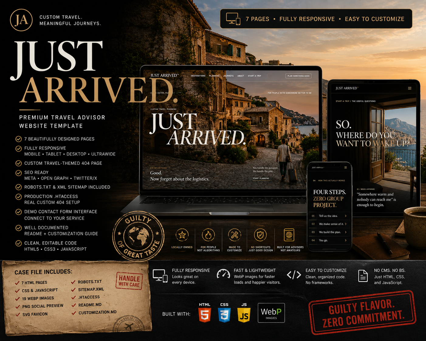 Preview of JUST ARRIVED™ — Premium Travel Advisor Website Template