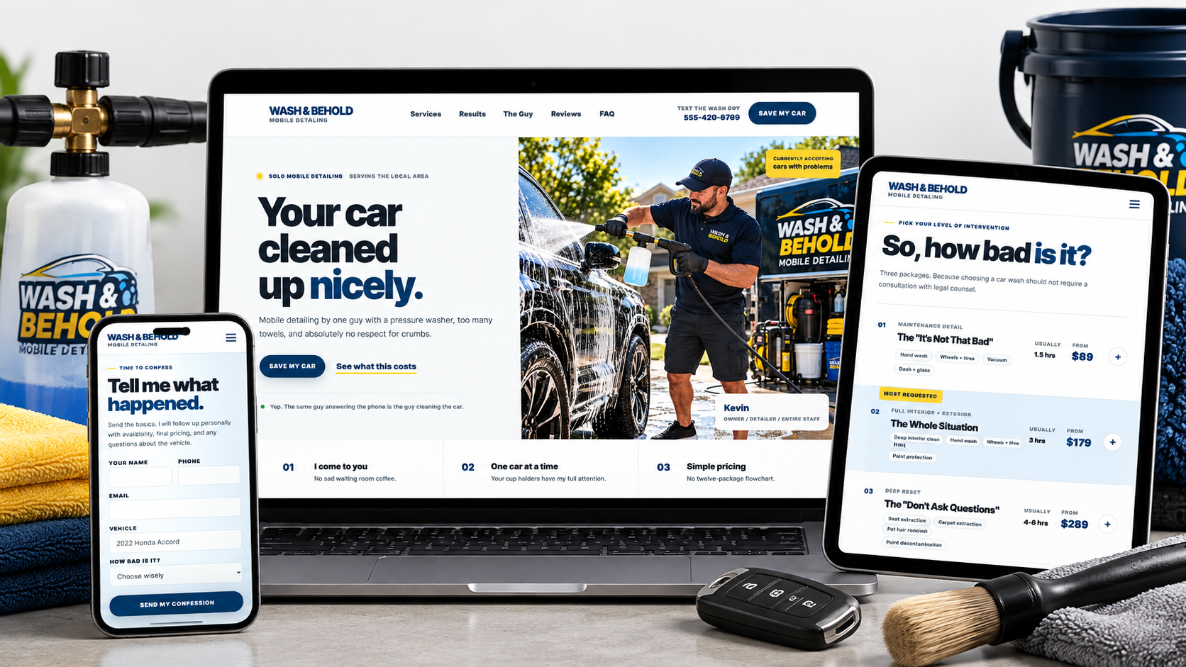 Preview of Wash & Behold Detailing - Free Car Detailing Website Template