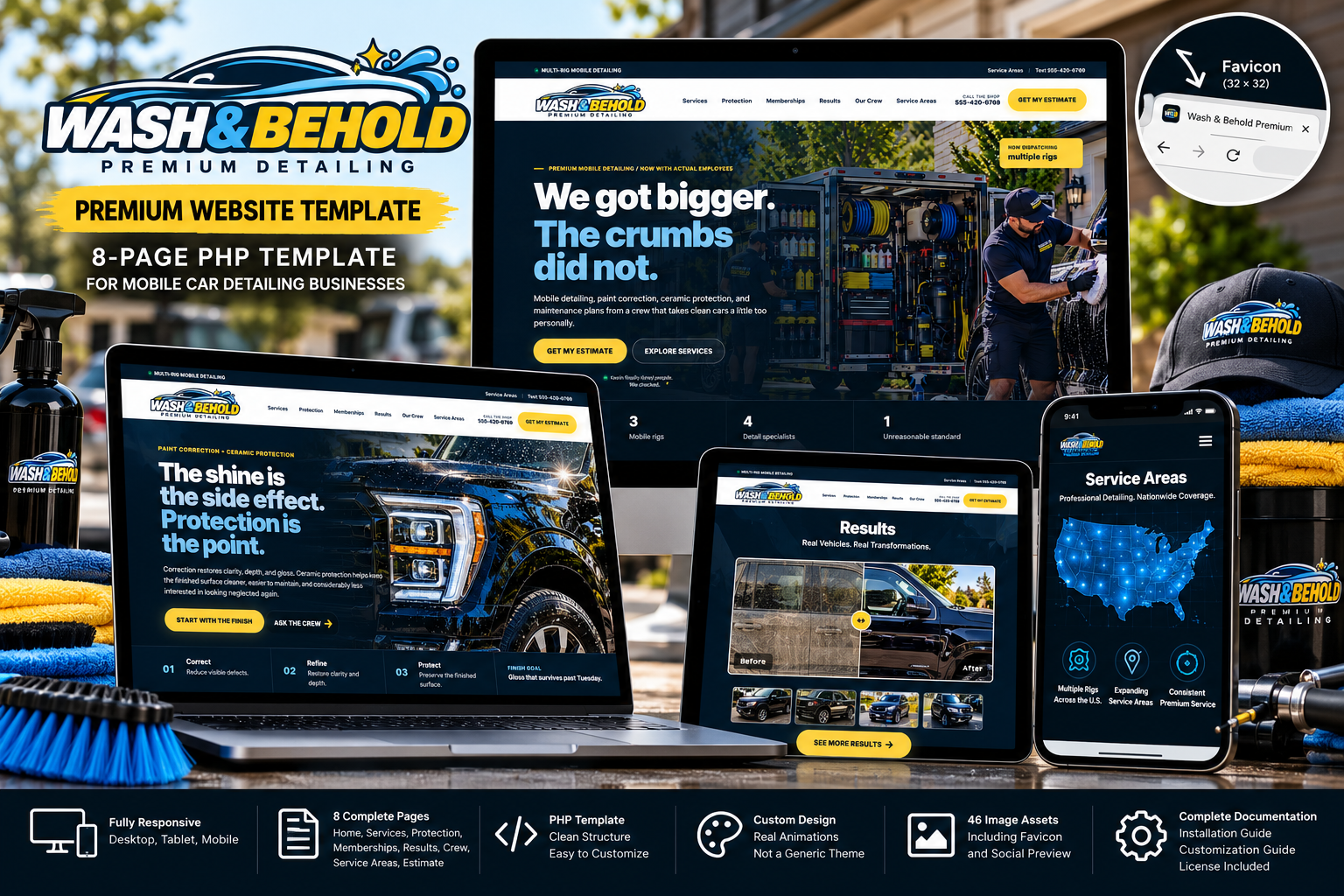 Preview of WASH & BEHOLD Detailing - Premium Car Detailing Website Template